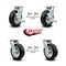 Service Caster 6 Inch Rubber on Aluminum Caster Set with Roller Bearings 4 Swivel Lock 2 Brake SCC-30CS620-RAR-TLB-BSL-2-BSL-2 - alternate 2